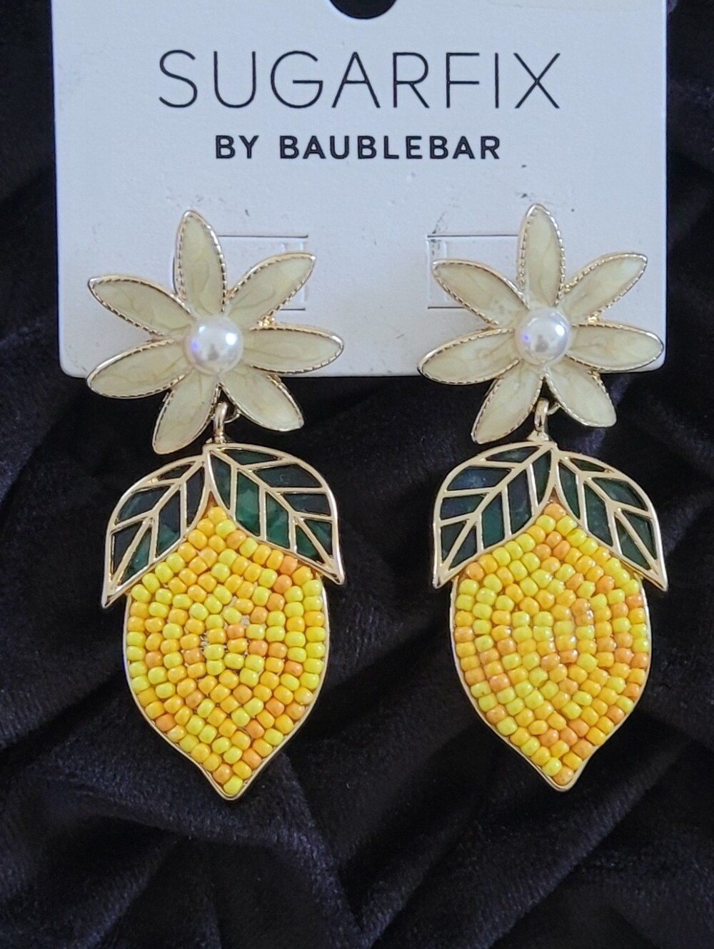 SUGARFIX BY BAUBLEBAR BEADED LEMON DANGLE EARRINGS